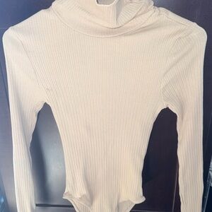 Ambiance Tan Ribbed Turtleneck bodysuit